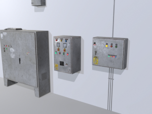 old factory control panels 3D Model