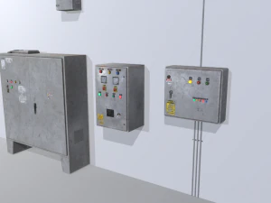 old factory control panels 3D Model