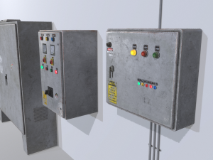 old factory control panels 3D Model