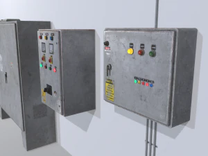 old factory control panels 3D Model