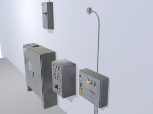 old factory control panels 3D Model
