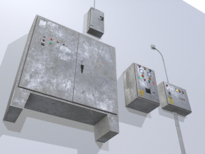 old factory control panels 3D Model