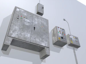 old factory control panels 3D Model