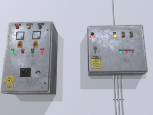 old factory control panels 3D Model