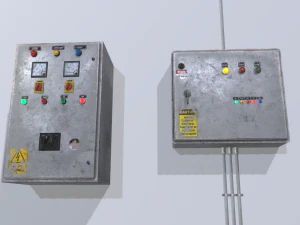 old factory control panels 3D Model