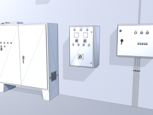 old factory control panels 3D Model