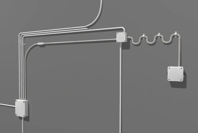 electric wall wires set 3D Model .c4d .max .obj .3ds .fbx .stl .blend 