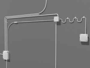 electric wall wires set 3D मॉडल