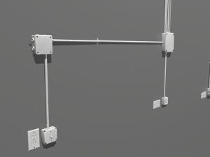 electric wall wires set Model 3D