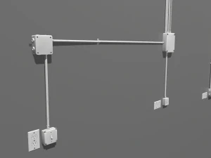 electric wall wires set 3D Model
