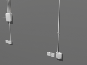 electric wall wires set Model 3D