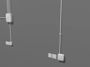 electric wall wires set 3D Model