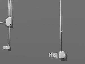 electric wall wires set Model 3D