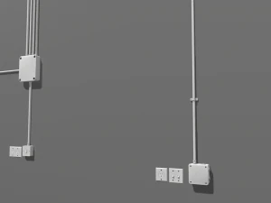 electric wall wires set 3D Model