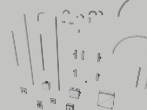 electric wall wires set Model 3D