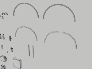 electric wall wires set 3D Model