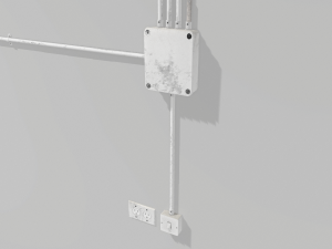 electric wall wires set Model 3D