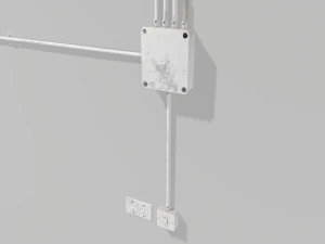 electric wall wires set 3D Model
