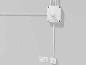 electric wall wires set Model 3D