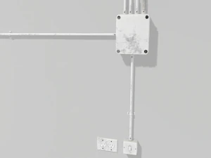 electric wall wires set 3D Model