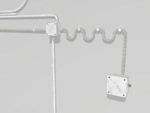 electric wall wires set 3D Model