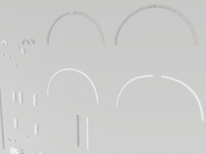 electric wall wires set Model 3D