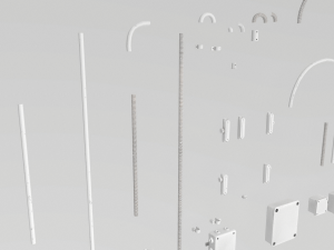 electric wall wires set Model 3D