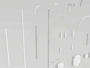 electric wall wires set 3D Model
