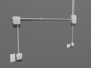 metal electric wall wires set 3D Model