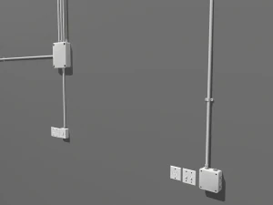 metal electric wall wires set 3D Model