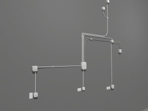 metal electric wall wires set 3D Model