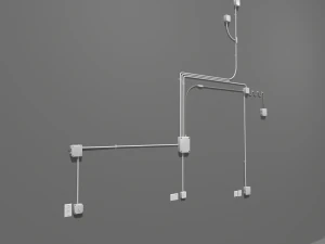 metal electric wall wires set 3D Model