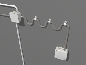 metal electric wall wires set 3D Model
