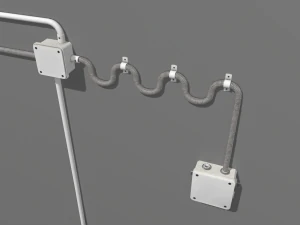 metal electric wall wires set 3D Model