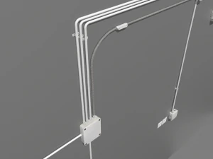 metal electric wall wires set 3D Model