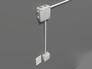 metal electric wall wires set 3D Model