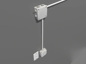 metal electric wall wires set 3D Model