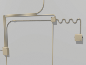 yellow electric wall wires set Modelo 3D