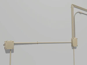yellow electric wall wires set 3D Model