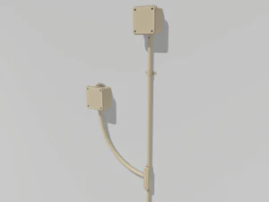 yellow electric wall wires set 3D Model