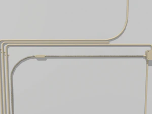 yellow electric wall wires set 3D Model
