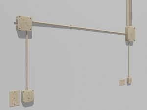 yellow electric wall wires set 3Dモデル