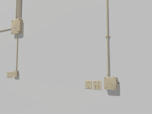 yellow electric wall wires set 3D Model