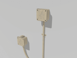 yellow electric wall wires set 3Dモデル