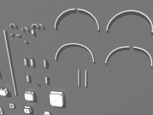 yellow electric wall wires set 3Dモデル