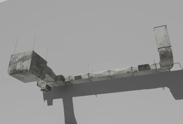 old air ducts modular ventilation system 3D Model .c4d .max .obj .3ds .fbx .stl .blend 