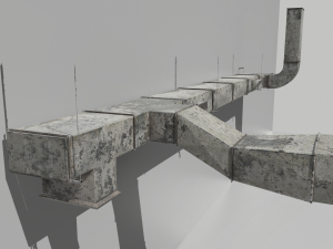 old air ducts modular ventilation system 3D Model