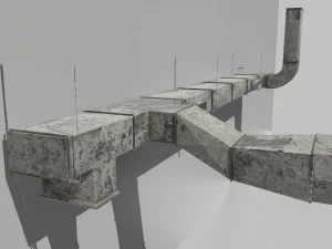 old air ducts modular ventilation system 3D Model