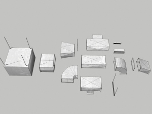 old air ducts modular ventilation system 3D Model