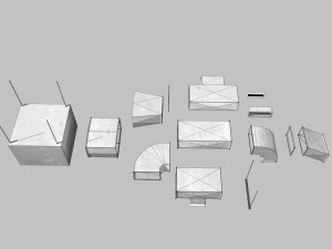 old air ducts modular ventilation system 3D Model